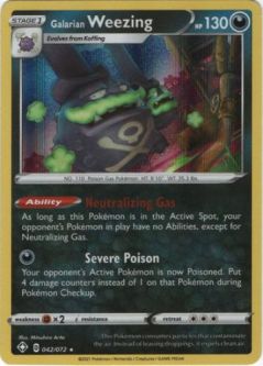 Pokemon Card - Shining Fates 042/072 - GALARIAN WEEZING (holo-foil)