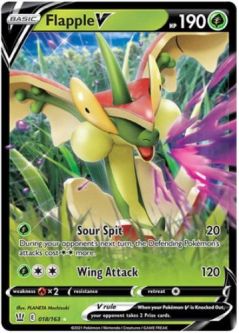 Pokemon Card - Battle Styles 018/163 - FLAPPLE V (ultra rare holo)