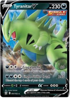 Pokemon Card - Battle Styles 097/163 - TYRANITAR V (ultra rare holo)