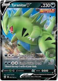 Pokemon Card - S&S: Battle Styles 097/163 - TYRANITAR V (ultra rare holo)