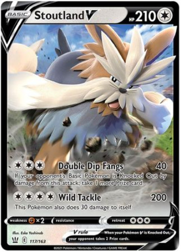 Pokemon Card - S&S: Battle Styles 117/163 - STOUTLAND V (ultra rare holo)