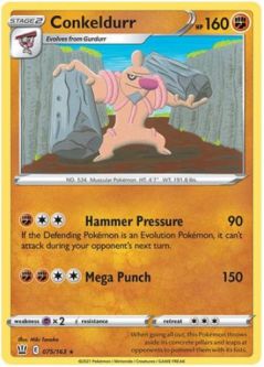 Pokemon Card - Battle Styles 075/163 - CONKELDURR (rare)