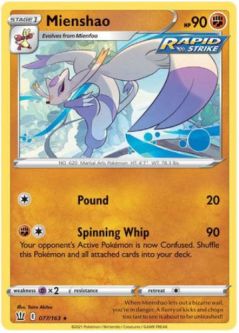 Pokemon Card - Battle Styles 077/163 - MIENSHAO (rare)