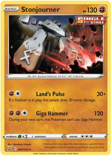 Pokemon Card - S&S: Battle Styles 084/163 - STONJOURNER (rare):  BBToyStore.com - Toys, Plush, Trading Cards, Action Figures & Games online  retail store shop sale