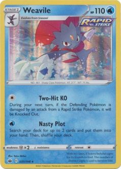 Pokemon Card - S&S: Chilling Reign 031/198 - WEAVILE (holo-foil)