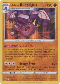 Pokemon Card - S&S: Chilling Reign 083/198 - GALARIAN RUNERIGUS (holo-foil)