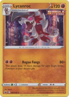 Pokemon Card - Chilling Reign 087/198 - LYCANROC (holo-foil)
