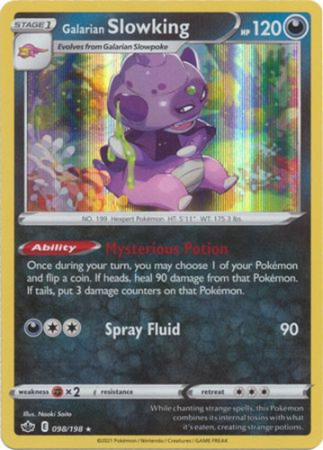 Pokemon Card - Chilling Reign 098/198 - GALARIAN SLOWKING (holo-foil):  BBToyStore.com - Toys, Plush, Trading Cards, Action Figures & Games online  retail store shop sale