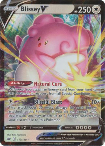Pokemon Card - S&S: Chilling Reign 119/198 - BLISSEY V (holo-foil)