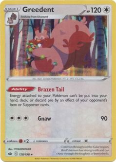 Pokemon Card - S&S: Chilling Reign 128/198 - GREEDENT (holo-foil)