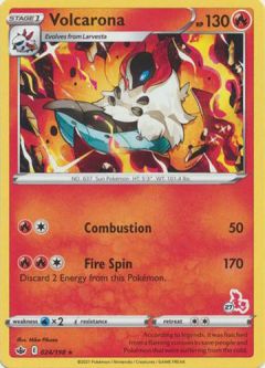 Pokemon Card - S&S: Chilling Reign 024/198 - VOLCARONA (#27 CINDERACE STAMPED) (rare)