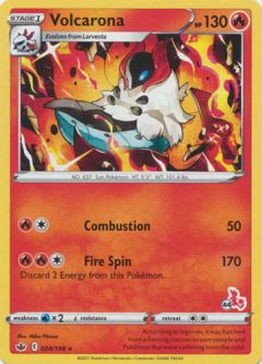 Pokemon Card - S&S: Chilling Reign 024/198 - VOLCARONA (#44 CINDERACE STAMPED) (rare)