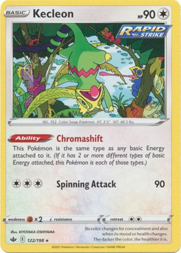 Pokemon Card - S&S: Chilling Reign 122/198 - KECLEON (rare): BBToyStore.com - Toys, Plush, Trading Cards, Action Figures & Games online retail store shop sale Pokemon Card - S&S: Chilling Reign 122/198 - KECLEON (rare): BBToyStore.com - Toys, Plush, Trading Cards, Action Figures & Games online retail store shop sale