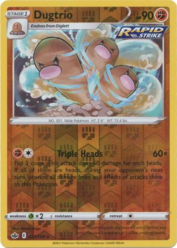 Pokemon Card - Chilling Reign 077/198 - DUGTRIO (REVERSE holo-foil):  BBToyStore.com - Toys, Plush, Trading Cards, Action Figures & Games online  retail store shop sale