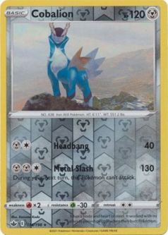 Pokemon Card - Chilling Reign 114/198 - COBALION (REVERSE holo-foil)