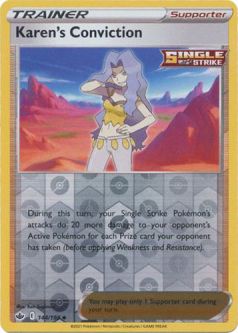 Pokemon Card - S&S: Chilling Reign 144/198 - KAREN'S CONVICTION (reverse holo)