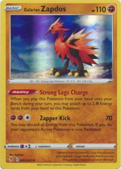 Pokemon Card - S&S: Evolving Skies 082/203 - GALARIAN ZAPDOS (holo-foil)