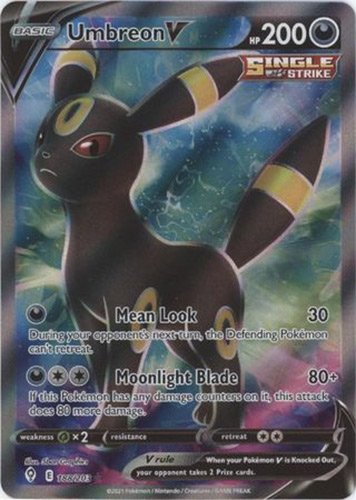 Pokemon Card - Evolving Skies 188/203 - UMBREON V (holo-foil)