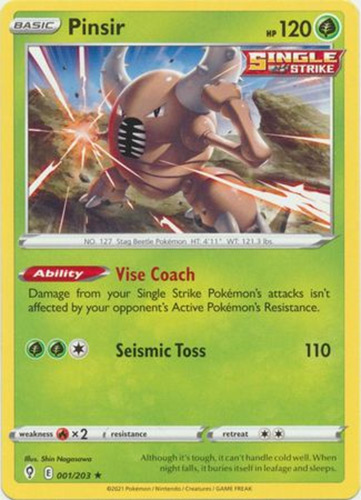 Pokemon Card - S&S: Evolving Skies 001/203 - PINSIR (rare): BBToyStore.com  - Toys, Plush, Trading Cards, Action Figures & Games online retail store  shop sale