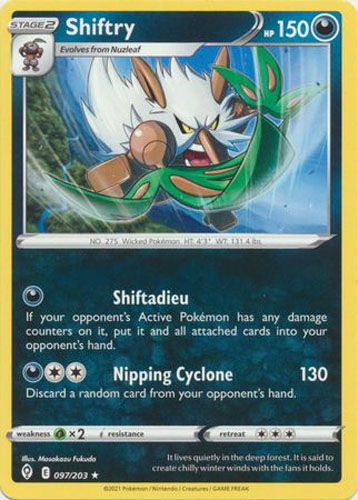 Pokemon Card - S&S: Evolving Skies 097/203 - SHIFTRY (rare): BBToyStore ...