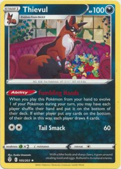 Pokemon Card - S&S: Evolving Skies 105/203 - THIEVUL (rare)