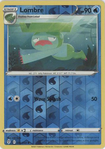 Pokemon Card - S&S: Evolving Skies 033/203 - LOMBRE (reverse holo)
