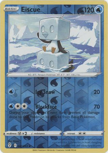 eiscue pokemon card Eiscue V 055/192 Ultra Rare Sword & Shield Rebel Clash Pokemon Card Ne main image 1