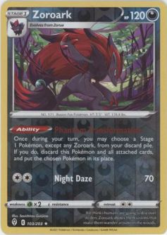 Pokemon Card - S&S: Evolving Skies 103/203 - ZOROARK (reverse holo)
