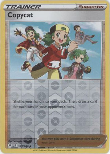 Pokemon Card - S&S: Evolving Skies 143/203 - COPYCAT (reverse holo): BBToyStore.com - Toys, Plush, Trading Cards, Action Figures & Games online retail store shop sale Pokemon Card - S&S: Evolving Skies 143/203 - COPYCAT (reverse holo): BBToyStore.com - Toys, Plush, Trading Cards, Action Figures & Games online retail store shop sale