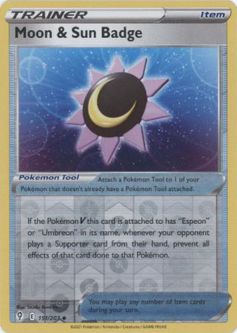 Pokemon Card - S&S: Evolving Skies 151/203 - MOON & SUN BADGE (reverse holo)