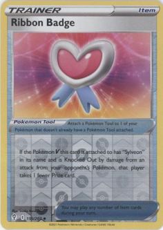 Pokemon Card - S&S: Evolving Skies 155/203 - RIBBON BADGE (reverse holo)