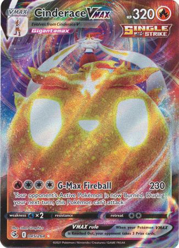 Pokemon Card - S&S: Fusion Strike 045/264 - CINDERACE VMAX (holo-foil)