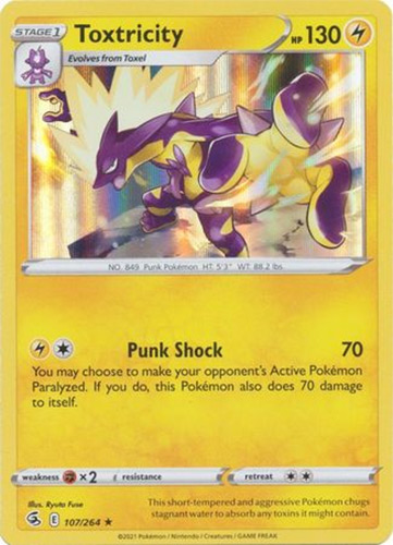 Pokemon Card - S&S: Fusion Strike 107/264 - TOXTRICITY (holo-foil): BBToyStore.com - Toys, Plush, Trading Cards, Action Figures & Games online retail store shop sale Pokemon Card - S&S: Fusion Strike 107/264 - TOXTRICITY (holo-foil): BBToyStore.com - Toys, Plush, Trading Cards, Action Figures & Games online retail store shop sale