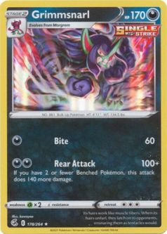 Pokemon Card - S&S: Fusion Strike 178/264 - GRIMMSNARL (holo-foil)
