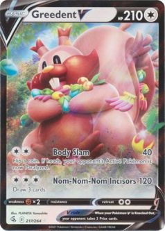 Pokemon Card - S&S: Fusion Strike 217/264 - GREEDENT V (holo-foil)