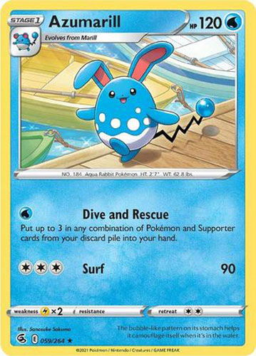 Pokemon Card - S&S: Fusion Strike 059/264 - AZUMARILL (rare