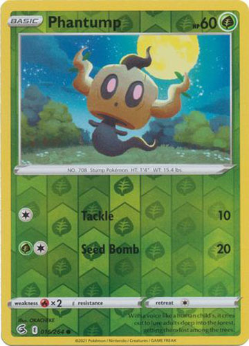 Pokemon Card - S&S: Fusion Strike 016/264 - PHANTUMP (reverse holo)