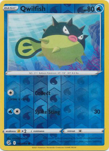 Pokemon Card - S&S: Fusion Strike 060/264 - QWILFISH (reverse holo)