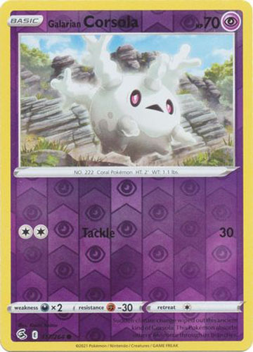 Pokemon Card - S&S: Fusion Strike 117/264 - GALARIAN CORSOLA (reverse holo)