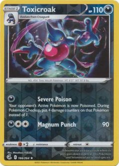 Pokemon Card - S&S: Fusion Strike 166/264 - TOXICROAK (reverse holo)