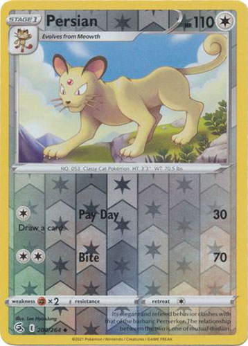 Pokemon Card - S&S: Fusion Strike 200/264 - PERSIAN (reverse holo):  BBToyStore.com - Toys, Plush, Trading Cards, Action Figures & Games online  retail store shop sale