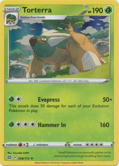 Pokemon Card - S&S: Brilliant Stars 008/172 - TORTERRA (holo-foil)