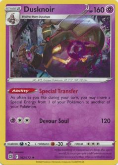 Pokemon Card - S&S: Brilliant Stars 062/172 - DUSKNOIR (holo-foil)