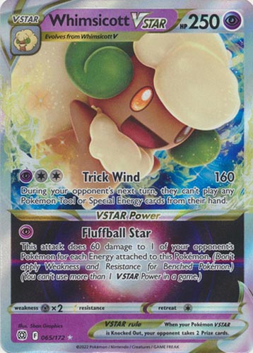 Pokemon Card - S&S: Brilliant Stars 065/172 - WHIMSICOTT VSTAR (holo-foil)
