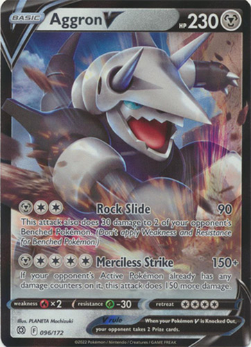 Pokemon Card - S&S: Brilliant Stars 096/172 - AGGRON V (holo-foil)
