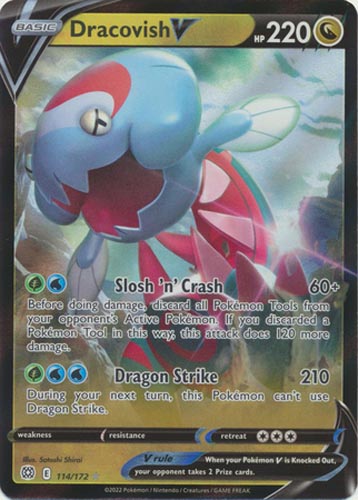 Pokemon Card - S&S: Brilliant Stars 114/172 - DRACOVISH V (holo-foil)