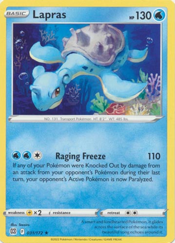Pokemon Card - S&S: Brilliant Stars 031/172 - LAPRAS (rare)