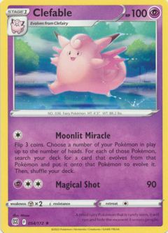 Pokemon Card - S&S: Brilliant Stars 054/172 - CLEFABLE (rare)