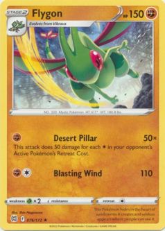 Pokemon Card - S&S: Brilliant Stars 076/172 - FLYGON (rare)