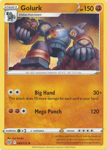 Pokemon Card - S&S: Brilliant Stars 083/172 - GOLURK (rare)